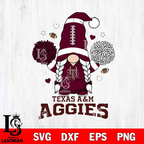 Texas A&M Aggies Gnome cheerleader File Cut, NCAA SVG, Digital Download , Criucut , Silhouette