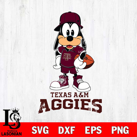 Texas A&M Aggies Goofy rugby SVG DXF EPS PNG FILE,NCAA svg ,Football Digital Download,Instant Download, Silhouette