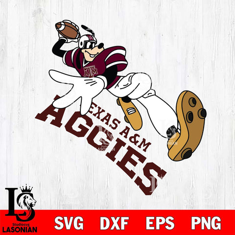 Texas A&M Aggies Goofy rugby player SVG DXF EPS PNG FILE,NCAA svg ,Football Digital Download,Instant Download, Silhouette