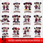 Texas A&M Aggies Mickey Minnie Mouse NCAA Bundle 12 Svg Eps Dxf Png File, Bundle NCAA svg , File Cut , Digital Download , Instant Download, Cut Svg Files