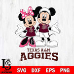 Texas A&M Aggies Mickey Minnie Mouse Sport Svg Eps Dxf Png File, NCAA svg , File Cut , Digital Download , Instant Download, Cut Svg Files