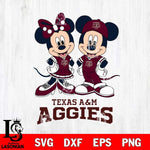 Texas A&M Aggies Mickey Minnie Mouse rugby ball Svg Eps Dxf Png File, NCAA svg , File Cut , Digital Download , Instant Download, Cut Svg Files