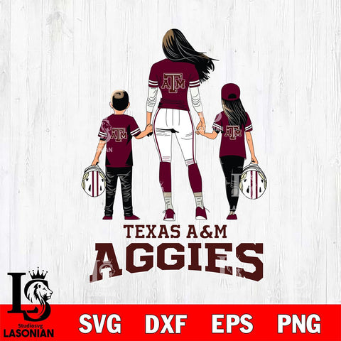 Texas A&M Aggies Mother and son Rugby SVG DXF EPS PNG FILE,NCAA SVG, Father day Digital Download,Instant Download, Silhouette