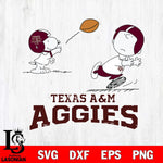 Texas A&M Aggies Peanuts play football SVG DXF EPS PNG FILE,Snoopy File Cut, NCAA Digital Download,Instant Download,Christmas Silhouette