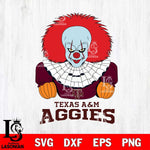 Texas A&M Aggies Pennywise Horror Sport 3 Svg Eps Dxf Png File, Digital Download