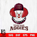 Texas A&M Aggies Pennywise Horror Sport 4 Svg Eps Dxf Png File, Digital Download