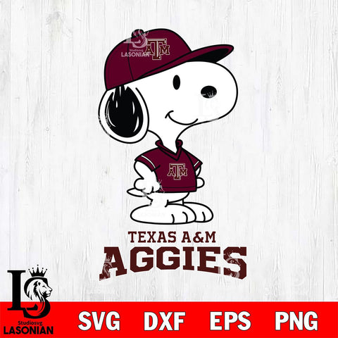 Texas A&M Aggies Snoopy Football sport SVG DXF EPS PNG FILE,Snoopy File Cut, NCAA Digital Download,Instant Download,Christmas Silhouette