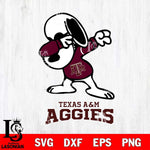 Texas A&M Aggies Snoopy Sport 3 Svg Eps Dxf Png File, Digital Download
