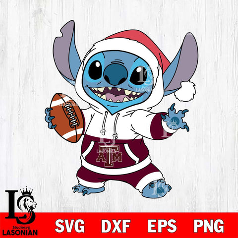 Texas A&M Aggies Stitch Football Christmas File Cut, NCAA SVG DXF EPS PNG FILE, Digital Download , Criucut , Silhouette