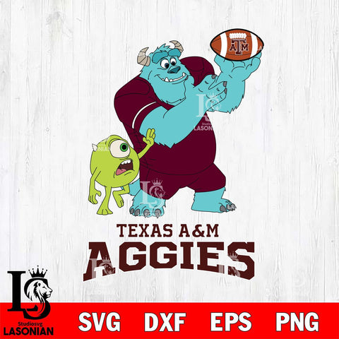 Texas A&M Aggies Sully & Mike Football Cricut,Christmas SVG DXF EPS PNG FILE, NCAA Digital Download,Instant Download, Silhouette