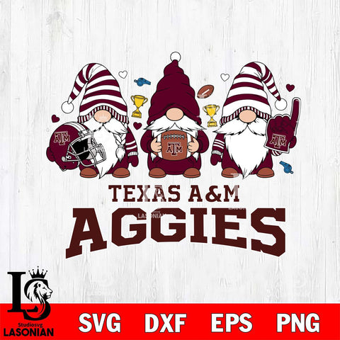 Texas A&M Aggies Three Gnome File Cut, NCAA SVG, Digital Download , Criucut , Silhouette