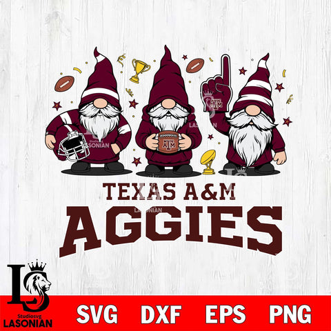Texas A&M Aggies Three Gnome FAN File Cut, NCAA SVG, Digital Download , Criucut , Silhouette