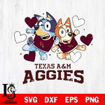Texas A M Aggies Bluey & Bingo 10 Svg Eps Dxf Png File, NCAA svg, Digital Download, Instant Download