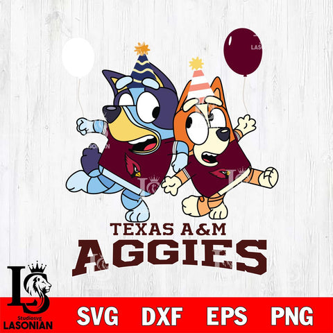 Texas A M Aggies Bluey & Bingo 2 Svg Eps Dxf Png File, NCAA svg, Digital Download, Instant Download
