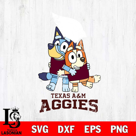 Texas A M Aggies Bluey & Bingo 3 Svg Eps Dxf Png File, NCAA svg, Digital Download, Instant Download