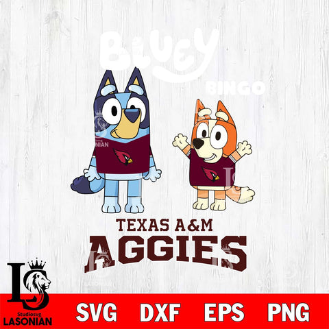Texas A M Aggies Bluey & Bingo 4 Svg Eps Dxf Png File, NCAA svg, Digital Download, Instant Download