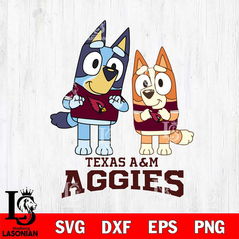 Texas A M Aggies Bluey & Bingo 6 Svg Eps Dxf Png File, NCAA svg, Digital Download, Instant Download