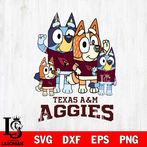 Texas A M Aggies Bluey & Bingo 7 Svg Eps Dxf Png File, NCAA svg, Digital Download, Instant Download