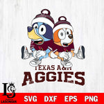 Texas A M Aggies Bluey & Bingo 8 Svg Eps Dxf Png File, NCAA svg, Digital Download, Instant Download