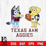 Texas A&M Aggies Bluey Lucky Svg Eps Dxf Png File, NCAA svg, Digital Download, Instant Download