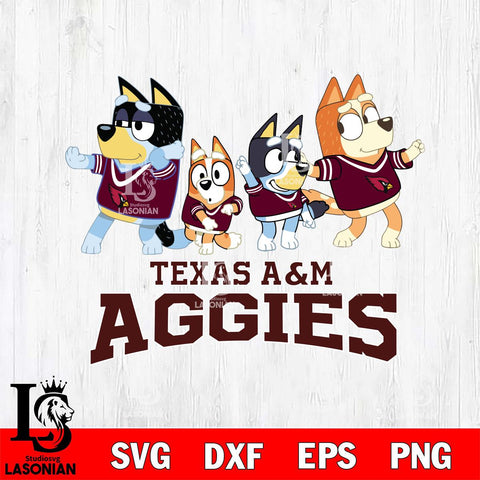 Texas A M Aggies Bluey Mode Dance Squats Svg Eps Dxf Png File, Digital Download, Instant Download