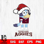 Texas A M Aggies Christmas Bluey Hat Cut Files,Bluey Cricut,Christmas Svg , Bluey svg , Digital Download, dxf eps png pdf file