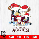Texas A M Aggies Christmas Bluey Santa Family Cut Files,Bluey Cricut,Christmas Svg , Bluey svg , Digital Download, dxf eps png pdf file