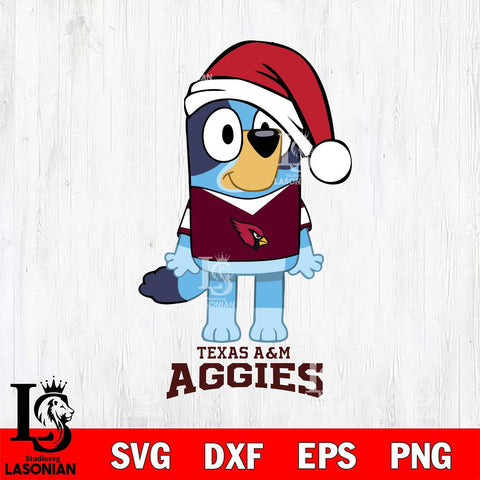 Texas A M Aggies Christmas Bluey Sport Cut Files,Bluey Cricut,Christmas Svg , Bluey svg , Digital Download, dxf eps png pdf file