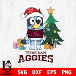 Texas A M Aggies Christmas Bluey Tree Sport Cut Files,Bluey Cricut,Christmas Svg , Bluey svg , Digital Download, dxf eps png pdf file