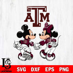 Texas A M Aggies Fan Minnie And Mickey Love Svg Eps Dxf Png File, NCAA svg, Digital Download, Instant Download