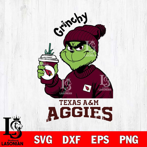 Texas A M Aggies Grinchy Bougie Christmas Cut Files Cricut, Svg Dxf Eps Png file, Digital download , Silhouette