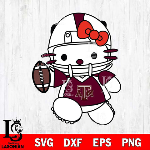 Texas A M Aggies Hello Kitty sport 11 Svg Eps Dxf Png File, NCAA svg, Digital Download, Instant Download