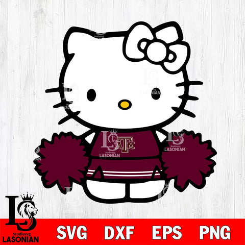 Texas A M Aggies Hello Kitty sport 3 Svg Eps Dxf Png File, NCAA svg, Digital Download, Instant Download
