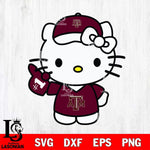 Texas A M Aggies Hello Kitty sport 5 Svg Eps Dxf Png File, NCAA svg, Digital Download, Instant Download