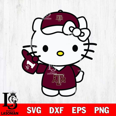 Texas A M Aggies Hello Kitty sport 5 Svg Eps Dxf Png File, NCAA svg, Digital Download, Instant Download