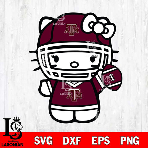 Texas A M Aggies Hello Kitty sport 6 Svg Eps Dxf Png File, NCAA svg, Digital Download, Instant Download