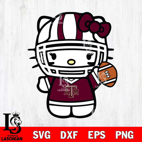 Texas A M Aggies Hello Kitty sport 9 Svg Eps Dxf Png File, NCAA svg, Digital Download, Instant Download