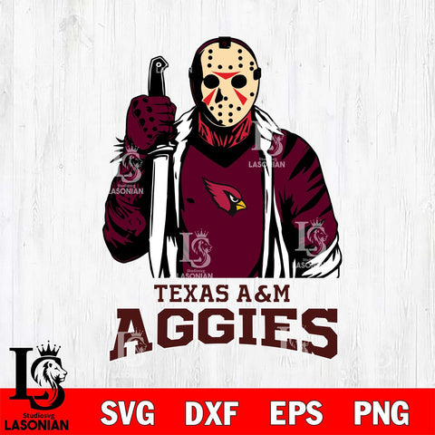 Texas A M Aggies Jason Voorhees 6 Svg Eps Dxf Png File, Digital Download