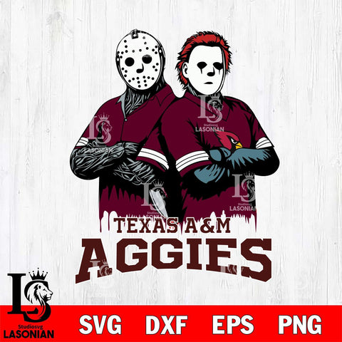 Texas A M Aggies Jason Voorhees 8 Svg Eps Dxf Png File, Digital Download
