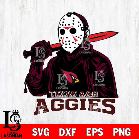 Texas A M Aggies Jason Voorhees Horror 12 Svg Eps Dxf Png File, NCAA svg, Digital Download, Instant Download