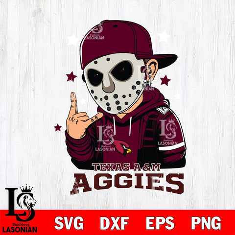 Texas A M Aggies Jason Voorhees Horror 9 Svg Eps Dxf Png File, NCAA svg, Digital Download, Instant Download