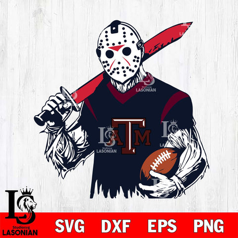 Texas A&M Aggies Jason Voorhees Horror Halloween 2 Svg Eps Dxf Png File, NCAA bundle svg, Digital Download, Instant Download