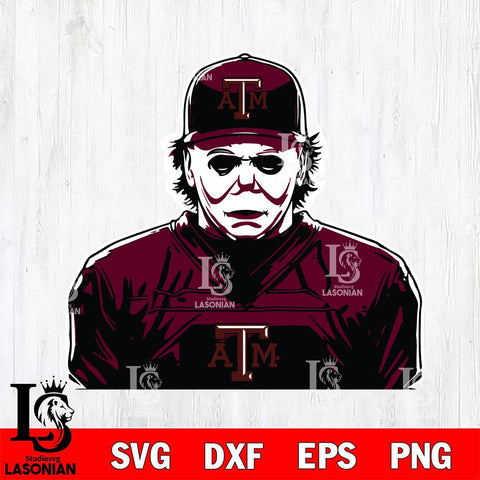 Texas A&M Aggies Michael Myers Horror Halloween Svg Eps Dxf Png File, NCAA bundle svg, Digital Download, Instant Download