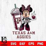 Texas A M Aggies Minnie Mouse Fan And Coffee Svg Eps Dxf Png File, NCAA svg, Digital Download, Instant Download
