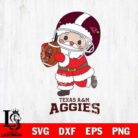 Texas A M Aggies Santa Claus Cute Svg dxf eps png pdf file,NCAA svg,Digital Download,Cricut file