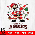 Texas A M Aggies Santa Claus Football Svg dxf eps png pdf file,NCAA svg,Digital Download,Cricut file