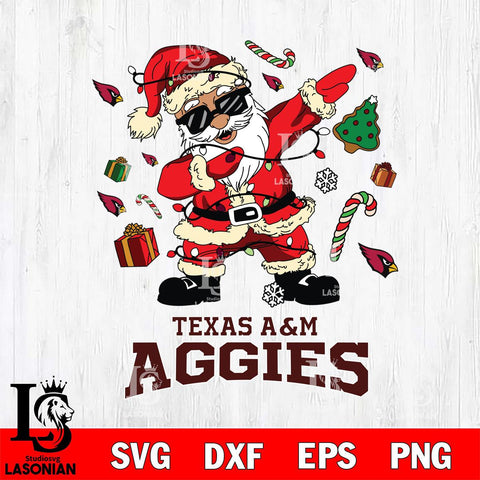 Texas A M Aggies Santa Claus Football Svg dxf eps png pdf file,NCAA svg,Digital Download,Cricut file