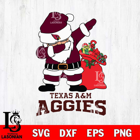 Texas A M Aggies Santa Dabbing Christmas Svg dxf eps png pdf file,NCAA svg,Digital Download,Cricut file