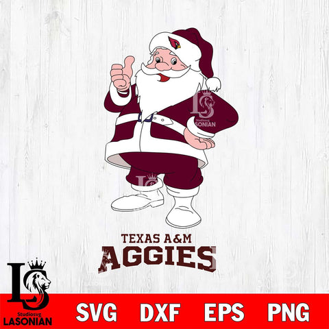 Texas A M Aggies Santa claus Svg dxf eps png pdf file,NCAA svg,Digital Download,Cricut file