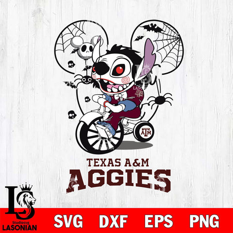 Texas A&M Aggies Stitch Jigsaws Halloween Svg Eps Dxf Png File, Digital Download, Instant Download